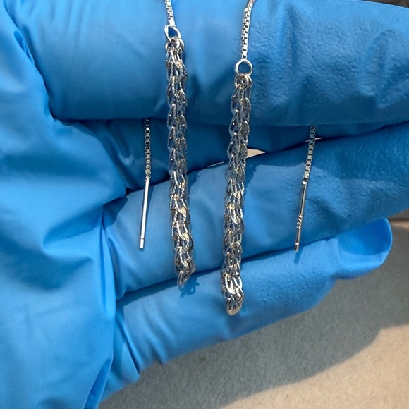 Elegant Sterling Silver 925 Drop Earrings - Picture 7 of 7